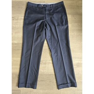Luciano Barbera Cotton / Wool Dress Pants (ALTERED) Navy Blue Fits Men' Size 36"